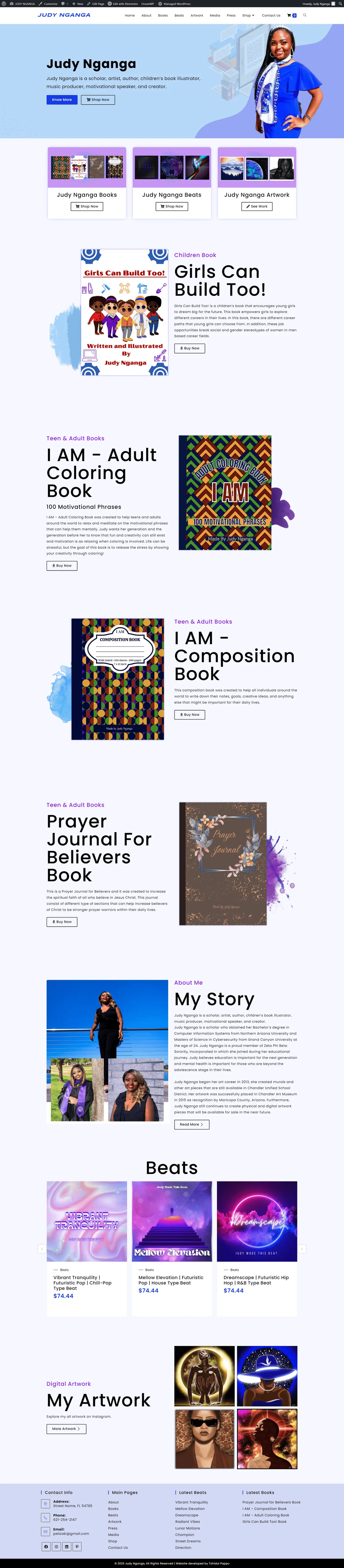 Judy Nganga — Artist Portfolio website by Tohidul Islam Pappu