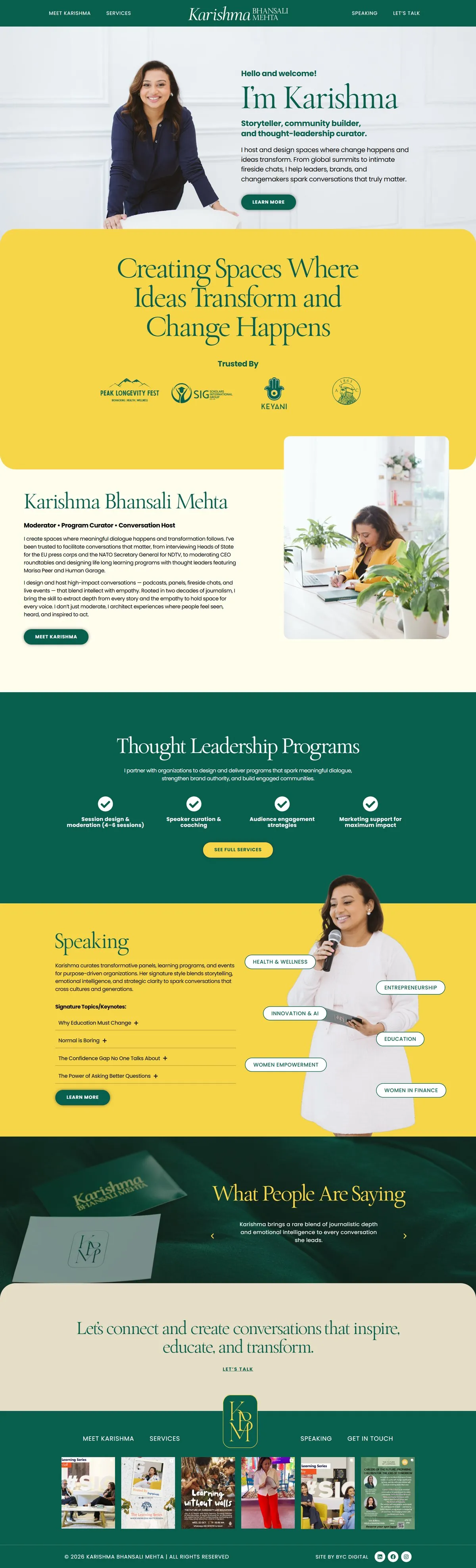 Karishma Bhansali Mehta — Speaker, MC & Thought Leadership Curator website by Tohidul Islam Pappu
