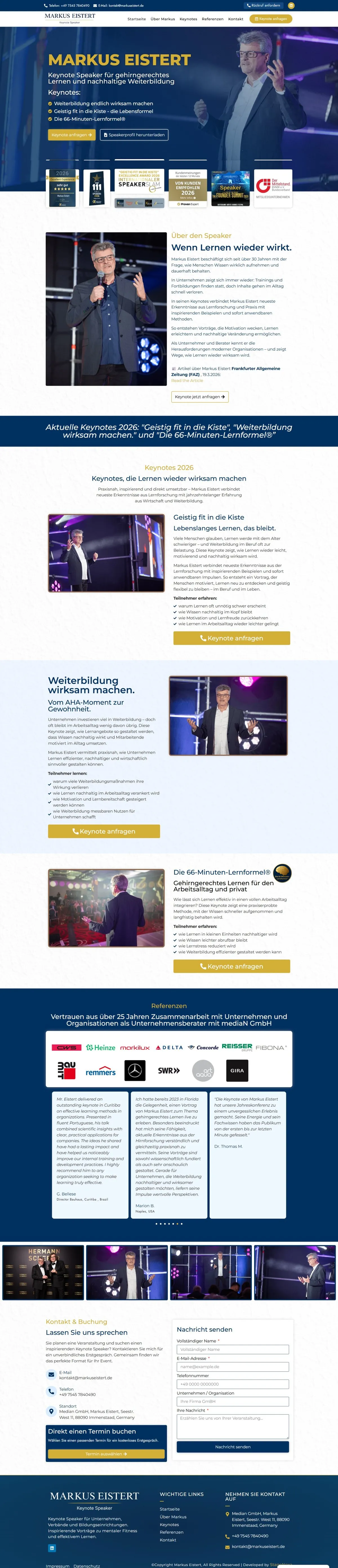 Markus Eistert — Keynote Speaker Website website by Tohidul Islam Pappu