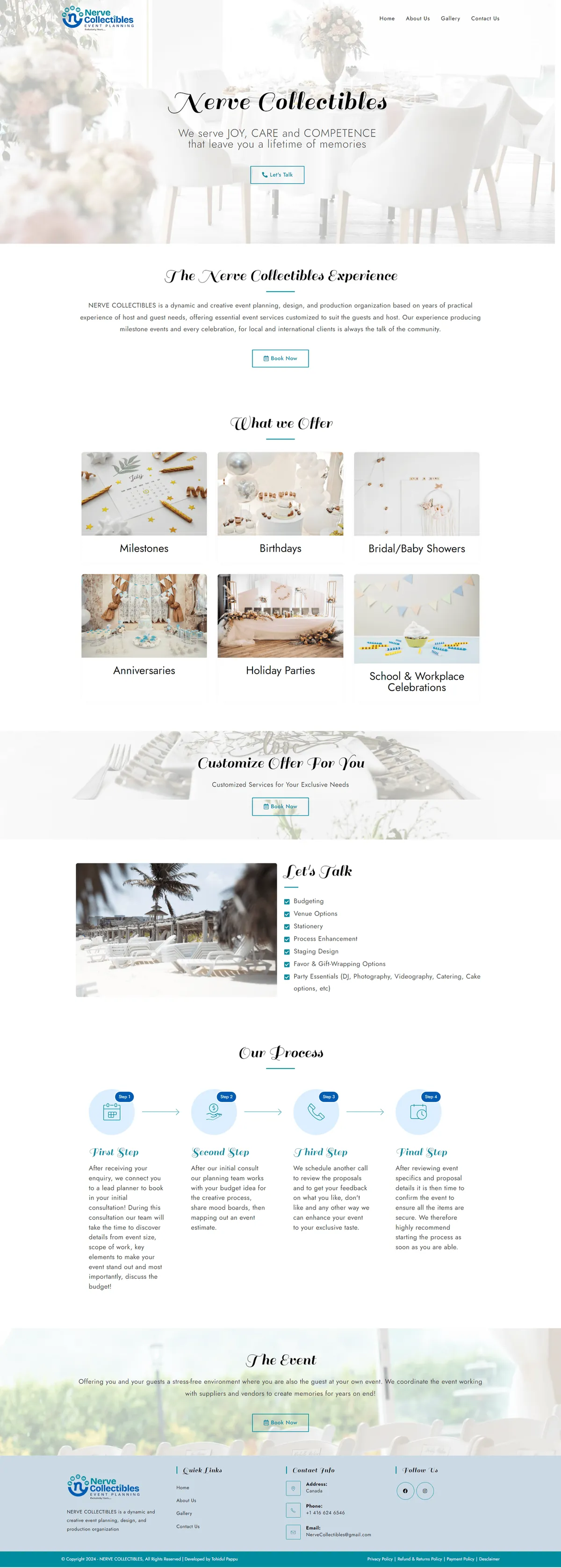 Nerve Collectibles — Event Management website by Tohidul Islam Pappu